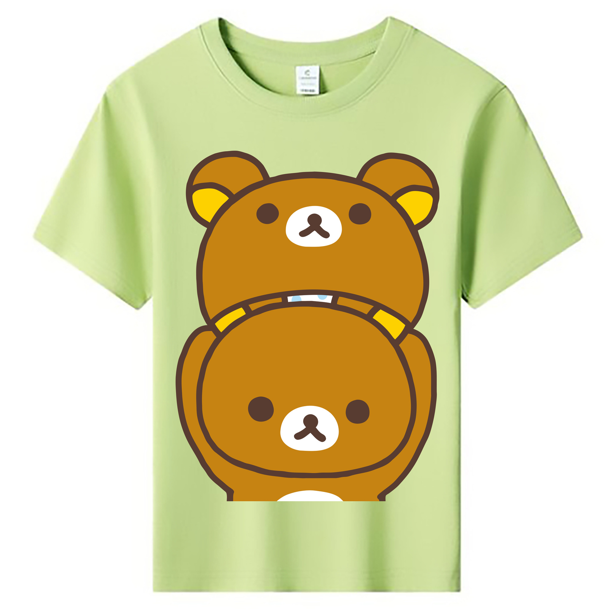 （画像用） リラックマ リラックマ キイロイトリ Rilakkuma Korilakkuma Kiiroitori 綿100％キッズTシャツ（フロントプリント）